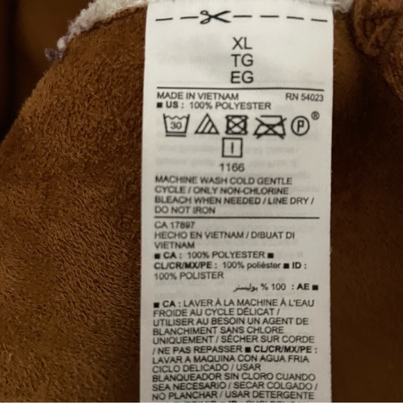 OLD NAVY Sherpa Coat Jacket Ivory Cream **RARE** XL - Picture 8 of 9